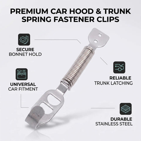 Stainless Steel Hood Spring Fastener Clips For Cars And Trucks Secure Your Hood On Every Ride No Hood Pop On Highways Or Rough Roads Durable Automotive Clip Set, stainless bonnet latch