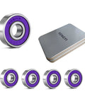 ABEC 9 Chrome Steel Skateboard Bearings 16 Pack For Longboards Skates Scooters And Roller Skates Purple Color Pre Lubricated