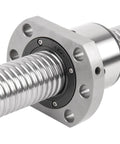 Close-up view of Heavy Duty C5 SFU3205 Ball Screw Nut Assembly With Precision CNC Milled Ends for linear motion applications.