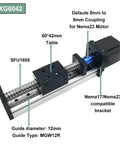 Get Your Hands On This Slick XYZ Shaft Linear Guide Slide Table Featuring SFU1605 Or 1610 Leadscrew Motion For Smooth Slideways Plus A Killer 12N Meter Motor Kit With Ball Screw Setup Perfect For DIY Hacking And Pro Projects showing SFU1605 table, size 60*42mm, 12mm guide diameter.