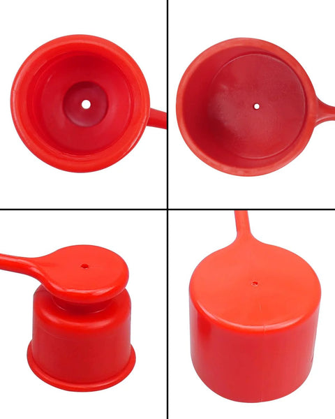 Red rubber dust caps for 1/2-inch flat-face hydraulic quick-connect couplers; 4-pack
