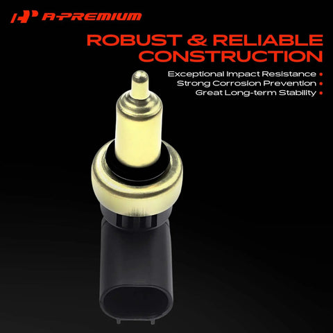 Engine Coolant Temperature Sensor Compatible With Mercedes-Benz C Class C300 C350 C63 Cls Clk Models close-up view with gold tip.