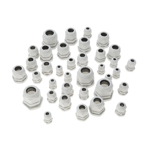 Waterproof Cable Gland Kit, 36 Pcs Adjustable 3-21mm Glands With Lock Nut, IP68 Nylon Plastic Connector Joint, Weatherproof