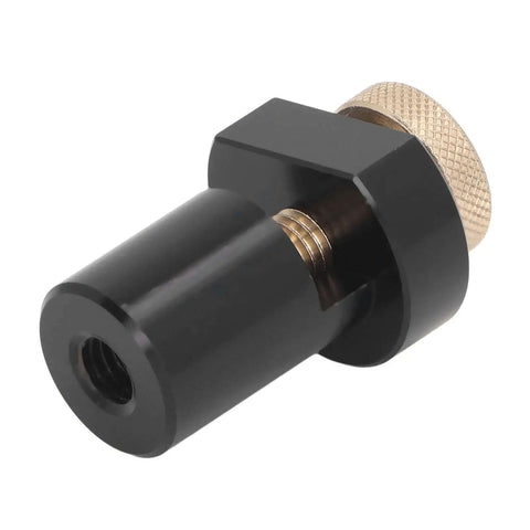 19mm Aluminum Alloy Workbench Stop With Thumb Screw Non Slip Clamping Block in black with brass details