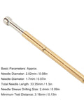 100 Pcs P125 D Spring Test Probes With Large Round Heads For PCB Testing 2.0mm Diameter Pogo Pins Set; side view