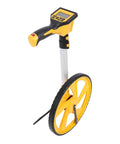 Phefop Digital Measuring Wheel with Backlit Display Telescopic Pole, features a yellow wheel and ergonomic handle.