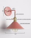 Nordic Vintage Style Wall Sconce Lamp With On Off Switch Edison Copper Socket Frosted White Body Seven Color Options