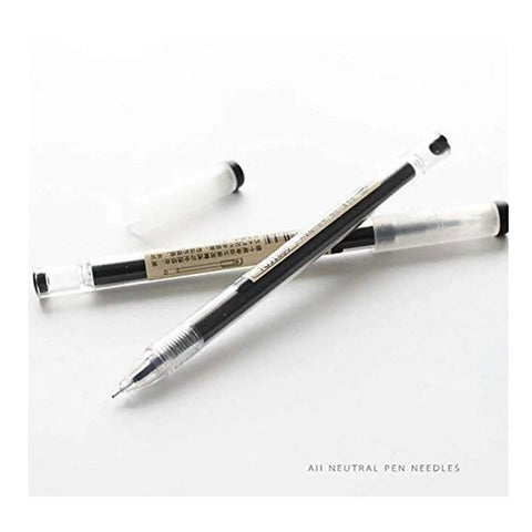Gel Ink Pen Japanese Style Rollerball Set With Liquid Ink Quick Drying 0.35mm Ultra Fine Point Black Ink 12 Pack pens with caps