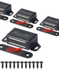 Heavy Duty 30Lb Magnetic Door Catch For Cabinets And Drawers, Black Cabinet Magnets For Kitchen Cupboards Wardrobes Closets, Easy Install 4 Pack