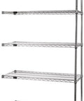 Beefy Stainless Steel Wire Shelving Add On Kit Expands 5 Tier Storage Rack, 5 shelves for heavy duty pantry organization.