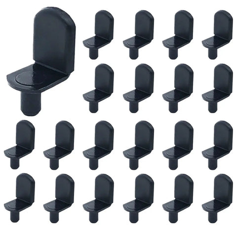 Rock Solid 80 Piece L Shaped Shelf Pegs For Kitchen Cabinets And Drawer Units Packed With Nonslip Rubber Sleeves Heavy Duty Quarter Inch Hole Retainers In Durable Matte Black Finish No Sweat Installation Every Time