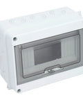 Outdoor 8 Way Circuit Breaker Enclosure With Transparent ABS Cover, IP65 Weatherproof Distribution Box front view
