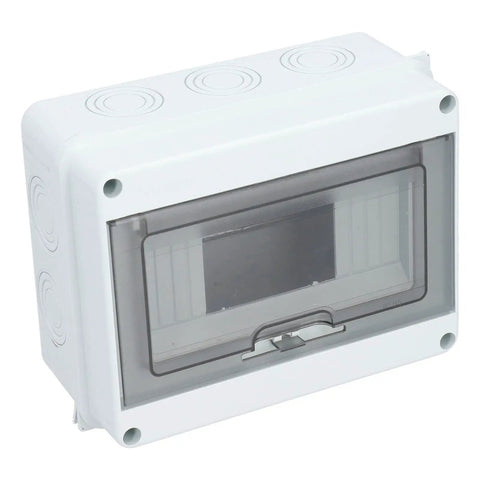 Outdoor 8 Way Circuit Breaker Enclosure With Transparent ABS Cover, IP65 Weatherproof Distribution Box front view