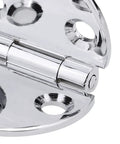 Close-up of Rock Solid 180 Degree Copper Chrome Plated Folding Butt Hinges 45 By 30 By 1.5 Millimeter With Screws