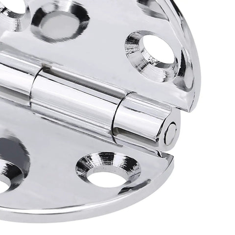 Close-up of Rock Solid 180 Degree Copper Chrome Plated Folding Butt Hinges 45 By 30 By 1.5 Millimeter With Screws