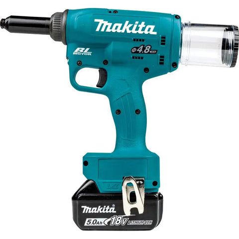 Heavy Duty Cordless Rivet Tool Featuring Brushless Motor And 10KN Pulling Force Cracks Steel Aluminum Rivets Up To 3 16 Inches, compact design with battery.