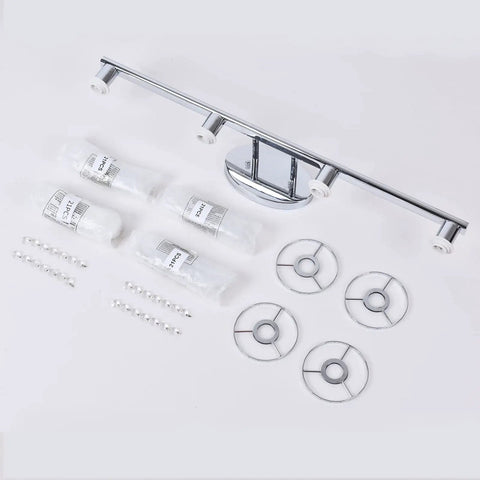 Crystal Vanity Lights For Bathroom And Mirror, Chrome Vintage Style Wall Sconce with 4 K9 Crystal Shades, mounting hardware visible