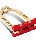 DNA Motoring CV joint puller tool, universal fit, 9-hole adjustable frame with red clamp, angled side view