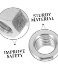 Top Notch Heavy Duty Chainsaw Bar Accessories Kit With 15 Rivnuts And Nuts For Easy Install And Smooth Running Performance, threaded zinc nut close-up