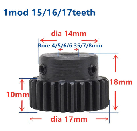 Bevel Gear Pinion Hardware For Mechanical Racks Steel Gear Set 10x10x500mm 1 Mod Pinion With 15 Teeth Carbon Steel dimensions