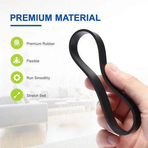 Person holding a vacuum belt from the Replacement Vacuum Belt Duo Pack For Bissell PowerForce TurboClean ProHeat 2X Revolution Pet Pro Carpet Cleaners Works With Models 1986 2910 2987 2806 1548 And More showing premium rubber quality