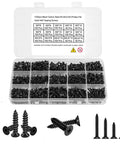 600 Piece Small Wood Screws Kit Self Tapping Phillips Drive M3 And Size Four 6 8 10 12mm Black Carbon Steel Short Cabinet And Tiny Screws For Electronics DIY Micro Woodworking. Open organizer with black carbon steel self-tapping screws, M3 sizes in labeled compartments.