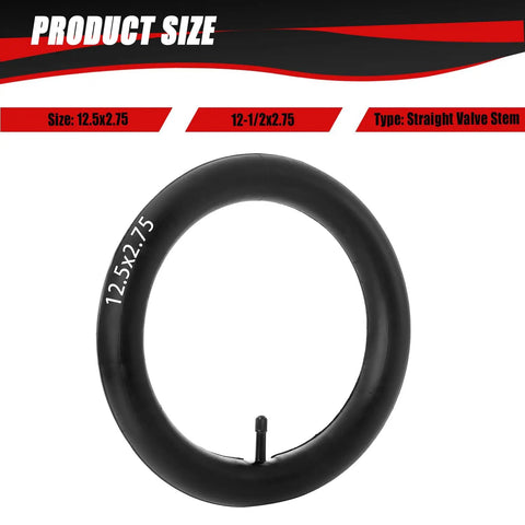 12.5x2.75 Tire And Inner Tube Set For Razor Dirt Bikes And Mini Scooters displayed with size and valve type details