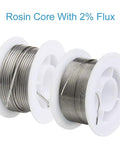 Sixty Forty Rosin Core Solder Wire 0.6mm And 1.5mm Tin Lead For Electronics on white plastic spool, rosin core with 2% flux