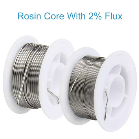 Sixty Forty Rosin Core Solder Wire 0.6mm And 1.5mm Tin Lead For Electronics on white plastic spool, rosin core with 2% flux