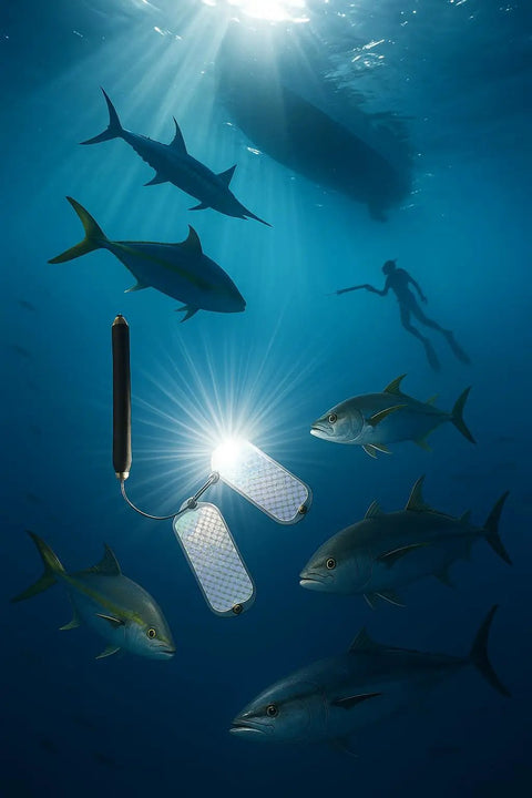 Throw Flashers For Spearfishing Pelagic Targets Like Wahoo And Kingfish Plus Reef Fish Tuna And Mackerel in underwater scene