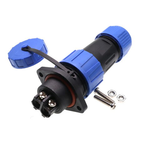 Tough As Nails 2 Pin Waterproof Screw Crimp Connector Featuring Gold Plated Copper Contacts And IP68 Sealing for aviation wire harness.