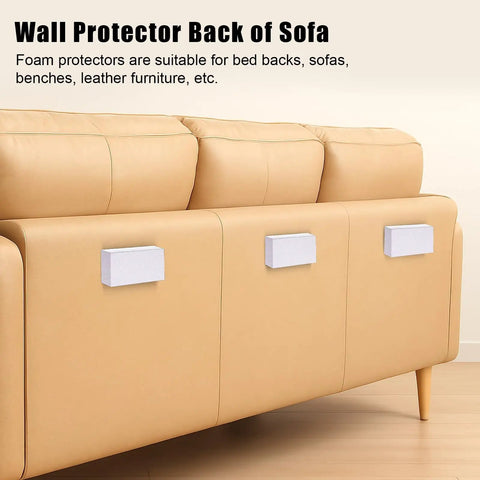 Gotta Love These Twenty Two Piece Eva Foam Headboard Stoppers And White Wall Pads To Stop The Squeak Kick Back Banging Noise And Save Your Drywall Top Notch Stackable Bumpers For Beds And Furniture on sofa back.