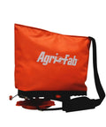 25 Lb Handheld Bag Seeder Spreader With Waterproof Bag And Enclosed Gears Adjustable Gate Opening in Bright Orange