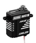 Close-up of 11kg Coreless High Torque RC Servo For 1/18 And 1/24 Scale RC Cars With Bottom Wire Exit 25T Spline Fast Response