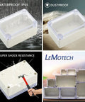 Rock Solid Abs Plastic Junction Box With Clear Cover IP65 Waterproof Electrical Enclosure For Diy Projects No Fuss Assembly dusty background
