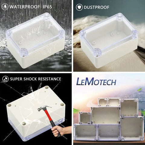 Rock Solid Abs Plastic Junction Box With Clear Cover IP65 Waterproof Electrical Enclosure For Diy Projects No Fuss Assembly dusty background