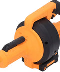 Cordless Electric Drain Auger And Plumbing Snake For Nasty Hair Clogs Kicks Blockages To The Curb image showing orange handle and black drum.