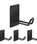 Heavy Duty Adhesive Hooks 4 Pack Stainless Steel Towel Hangers For Kitchen And Bathroom Door Wall Mount Holds Towels Robes Hats Coats And Keys Up To 11 Lbs Black, shown in black with extended rod