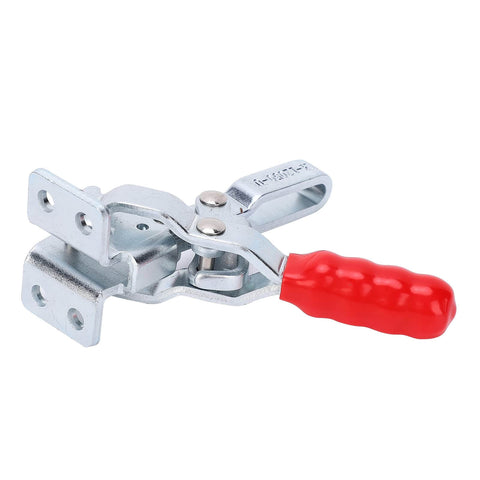 Front view of Heavy Duty Quick Release Toggle Clamp For Woodworking And Metalworking Hold Down Clamp with red handle