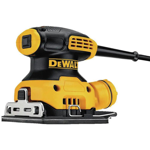 Beast Electric Sander 1/4 Sheet with 14,000 OPM and 2.3 Amp Motor, rubber overmold handle, improved paper clamp visible.