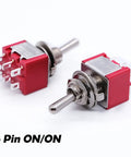 Eight Pack DPDT Toggle Switches 6 Pin 2 Position On On Miniature Toggle Switches For Car Dash And Diy Electronics Projects 5A 125V 2A 250V Durable MTS202, 6-pin ON/ON metal toggle switches