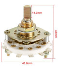 Band Selector Rotary Switch 2 Pole 5 Position 1 Deck With Knob And Mounting Nut 12 Pins, 9.7mm Mount Hole, 6mm Shaft, 11.7mm Shaft Length
