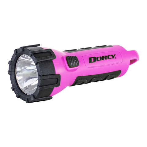 Pink Floating Water Resistant LED Flashlight With Carabineer Clip, 55 Lumens, Four LEDs, Rugged Impact Resistant Light That Floats, 8 Hours 45 Minutes Run Time