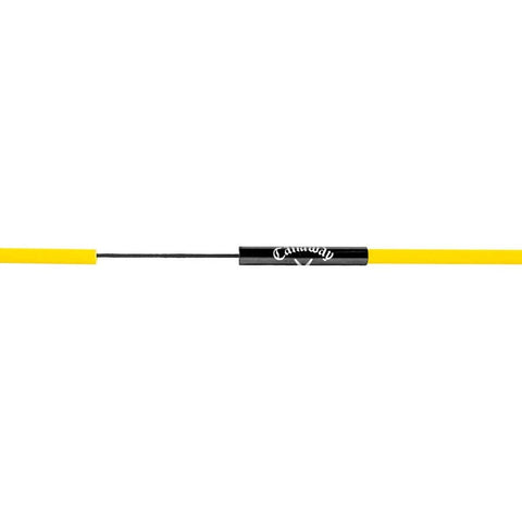 Close-up of Two 48 Inch Golf Alignment Sticks Swing Trainer Yellow Set Of 2 With Portable Storage Tube showing joint section.