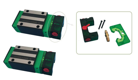 EGH15CA Linear Slider Bearing Kit with two square bearing slider blocks and two E2 oil boxes self-lubricating for CNC linear guides.