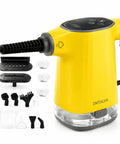 Heavy Duty Handheld Steam Cleaner With Smart Led Display And No Sweat Continuous Trigger Lock For Whole House Deep Cleaning includes attachment kit.