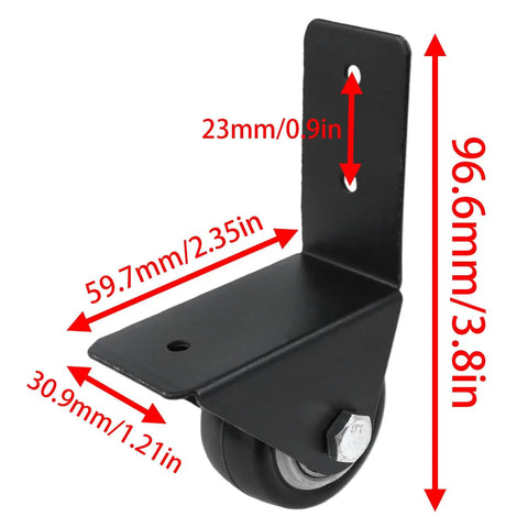 Set Of Four 1.5 Inch L Shaped Swivel Casters For Easy Furniture Moving, Anti Slip, Whisper Quiet Operation, Wear Resistant, Heavy Duty Castors With Steel Brackets For Beds Cabinets And Tables