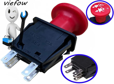 Five Terminal PTO Switch For Lawn Tractors And Zero Turn Mowers 14V DC 10A Replacement Part Fits 430401 01545600 00522100