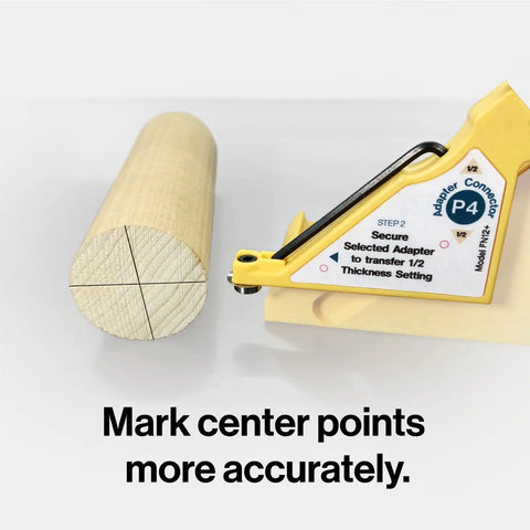 FitFinder Upgrade Kit With Precision Center Finder And Dimension Transfer Tool Includes Tough Storage Case for marking center points on wood.