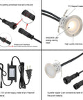 16 Pack Recessed LED Deck Lights 32mm Step Lights Outdoor Waterproof 12V Low Voltage Landscape Lighting For Garden
